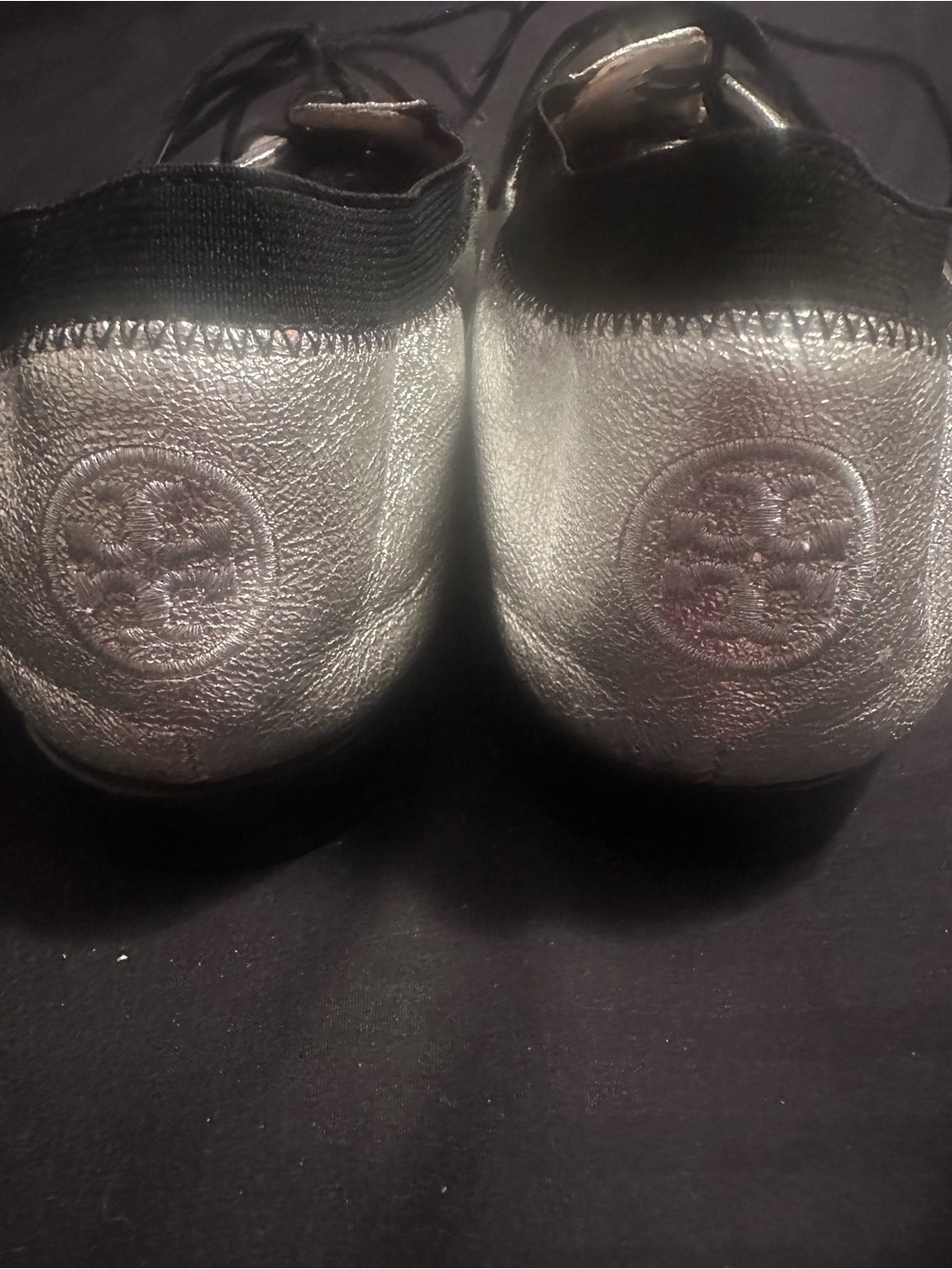 Metallic Silver Lace-Up Shoes